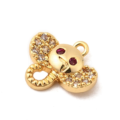 Brass Micro Pave Cubic Zirconia Charms KK-C117-03B-G-1