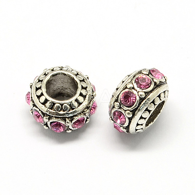 Alloy Rhinestone European Beads MPDL-R036-01-1