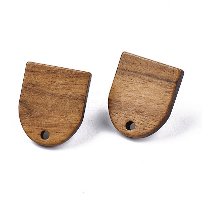 Walnut Wood Stud Earring Findings MAK-N032-011-1
