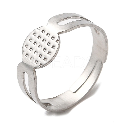 Non-Tarnish 304 Stainless Steel Adjustable Ring Findings STAS-R123-07P-1
