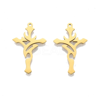 Ion Plating(IP) 201 Stainless Steel Pendants STAS-N098-097LG-1