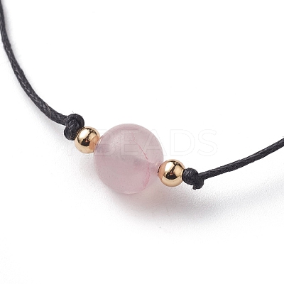 Natural Rose Quartz Beaded Necklaces NJEW-JN03099-03-1