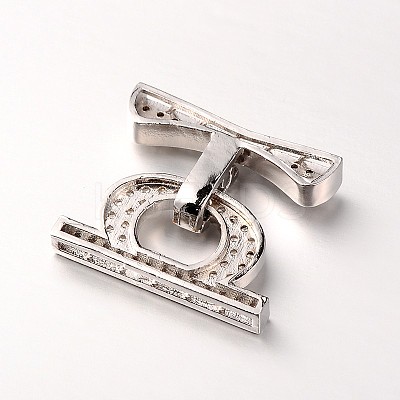 Brass Micro Pave Cubic Zirconia Fold Over Clasps ZIRC-M045-M-RS-1