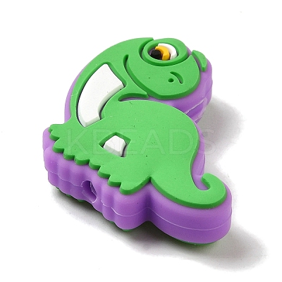 Cartoon Dinosaur Food Grade Eco-Friendly Silicone Focal Beads SIL-Q022-05B-1