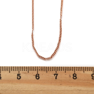 Brass Curb Chains Necklaces for Women NJEW-D302-18RG-1