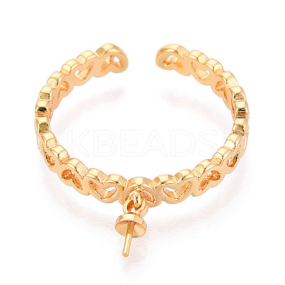 Heart Brass & Enamel Cup Peg Ring Settings LS-KK-N274-17G-1