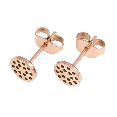 304 Stainless Steel Stud Earring Findings Ion Plating(IP) STAS-P434-06A-RG-1