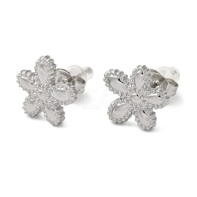 Non-Tarnish 304 Stainless Steel Embossing Stud Earrings EJEW-U001-06P-03-1