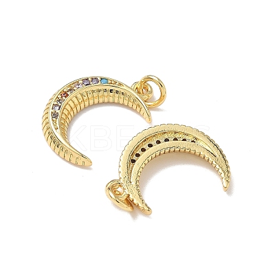 Brass Micro Pave Cubic Zirconia Pendants KK-Q068-48A-G-1