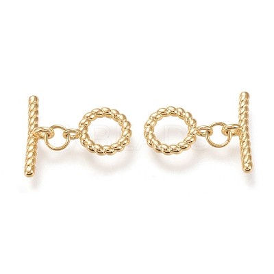Brass Toggle Clasps KK-F820-03A-G-1