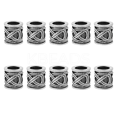 10Pcs Tibetan Style Alloy Dreadlocks Braiding Beads OHAR-DC0001-06B-1
