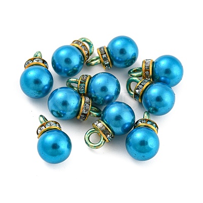 (Defective Closeout Sale: Ring Dyed)ABS Plastic Imitation Pearl Charms KY-XCP0001-25G-01-1