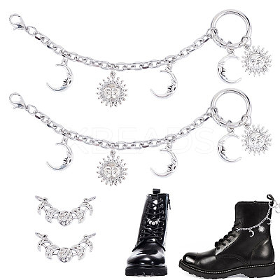 4Pcs 2 Styles Alloy Shoes Charms HJEW-DR00294-1