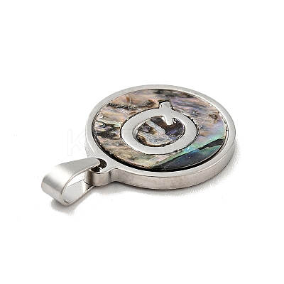 304 Stainless Steel with Paua Shell Pendants STAS-G268-02Q-P-1