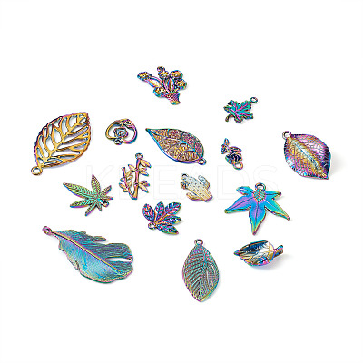 30Pcs 15 Style Rainbow Color Alloy Pendants FIND-BY0001-18-1