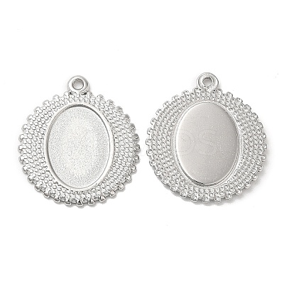 Non-Tarnish 304 Stainless Steel Pendant Cabochon Settings STAS-L020-026P-1