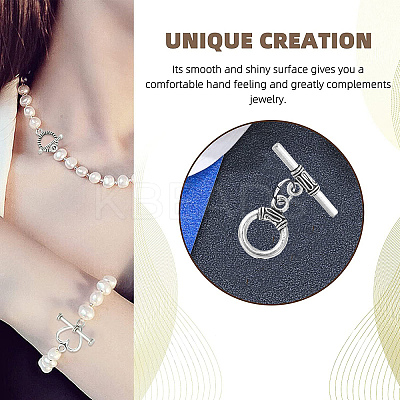 80Pcs 8 Styles Tibetan Style Toggle Clasps TIBEB-CJ0001-28-1