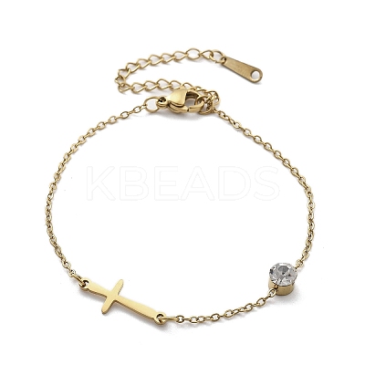 201 Stainless Steel Cable Chain Bracelets BJEW-H205-01E-G-1