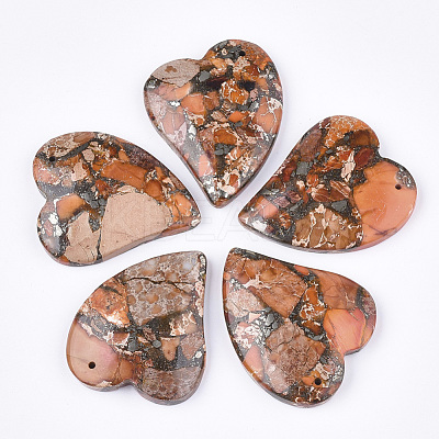 Synthetic Gold Line Regalite/Imperial Jasper/Sea Sediment Jasper Pendants G-S329-052D-1