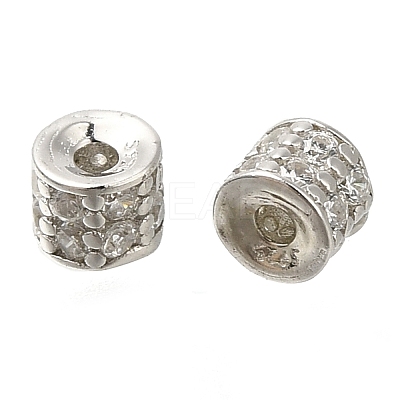 925 Sterling Silver Micro Pave Clear Cubic Zirconia Spacer Beads STER-U006-14P-1