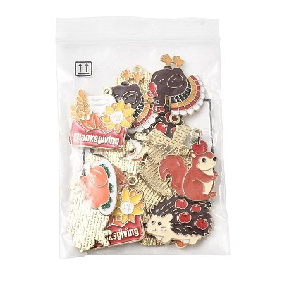 20Pcs 10 Styles Thanksgiving Theme Alloy Enamel Pendants FIND-FS0004-84-1