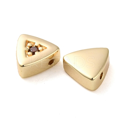 Real 18K Gold Plated Brass Micro Pave Cubic Zirconia Bead KK-H455-08G-02-1