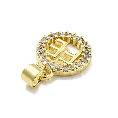 Rack Plating Brass Micro Pave Cubic Zirconia Pendants KK-D359-31G-1