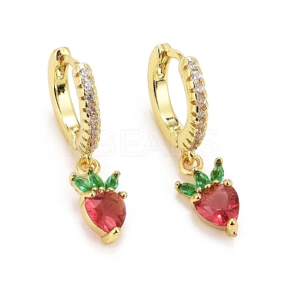 Rack Plating Brass Micro Pave Cubic Zirconia Huggie Hoop Earrings LS-EJEW-F278-11G-1