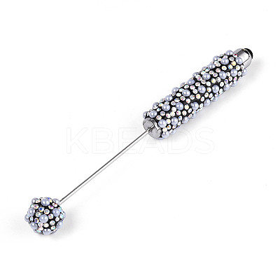 ABS Imitation Pearl & Polymer Clay Pave Rhinestone Touch Screen Stylus AJEW-T013-06M-1