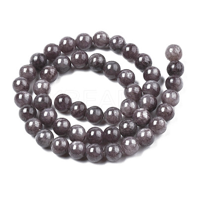 Natural Dyed Yellow Jade Gemstone Bead Strands G-R271-6mm-Y23-1