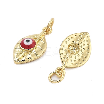 Brass Enamel Pendants KK-Q006-15G-1