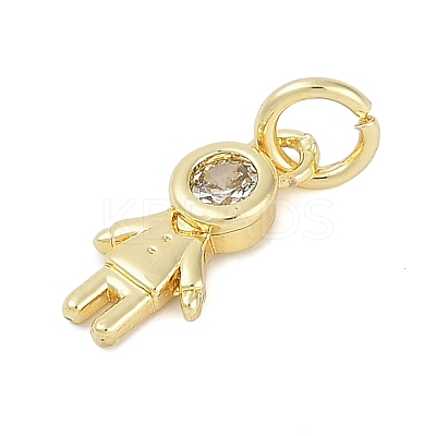 Rack Plating Brass Micro Pave Cubic Zirconia Pendants KK-H509-42G-04-1