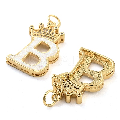 Brass Micro Pave Clear Cubic Zirconia Pendants KK-G498-01B-02-1