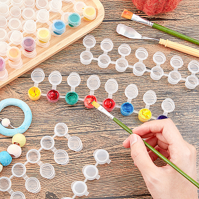 Plastic Empty Paint Cups with Lids DIY-PH0027-11-1