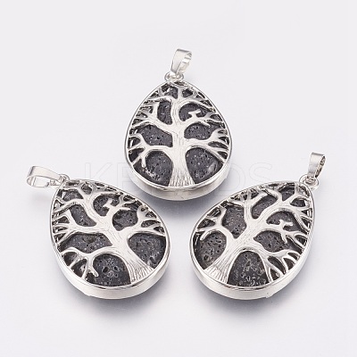 Natural Lava Rock Pendant G-K286-01P-1