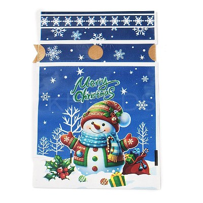Christmas Snowman Plastic Packing Pouches Drawstring Bags ABAG-Q053-03A-1