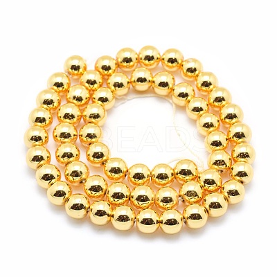 Electroplate Non-magnetic Synthetic Hematite Beads Strands G-L485-01D-G-1