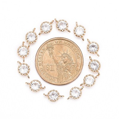 Flower Brass Micro Pave Cubic Zirconia Links Connectors X-ZIRC-L054-09KCG-NR-1