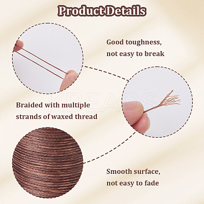 3 Roll 3 Colors Flat Waxed Polyester Thread String YC-CL0001-01A-1