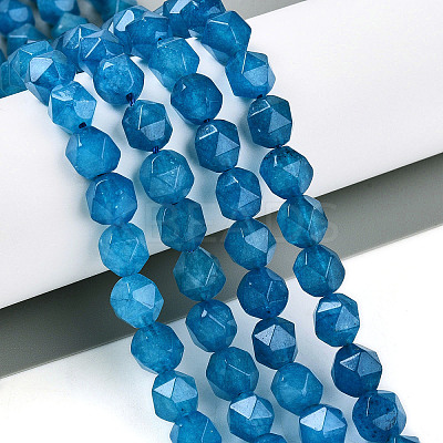 Dyed Natural White Jade Beads Strands G-T139-8mm-46F-1