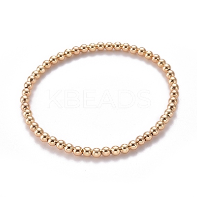 Brass Stretch Beaded Bracelets BJEW-JB05484-01-1