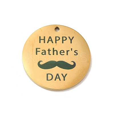 Father's Day Theme 304 Stainless Steel Pendants STAS-E171-02G-1