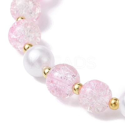 2Pcs 2 Color Glass Round Beaded Stretch Bracelets Set BJEW-JB09752-1