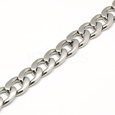 Tarnish Resistant 304 Stainless Steel Curb Chain/Twisted Chain Necklaces STAS-A028-N127P-1