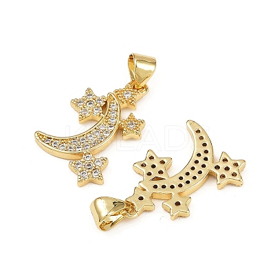 Brass Micro Pave Cubic Zirconia Pendants KK-S526-36G-1