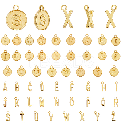4Bags 2 Styles Tibetan Style Zinc Alloy 26 Letters Pendants FIND-SC0017-57G-1