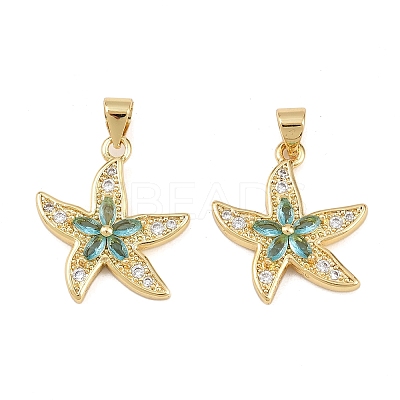 Brass Cubic Zirconia Pendants KK-L251-50G-1