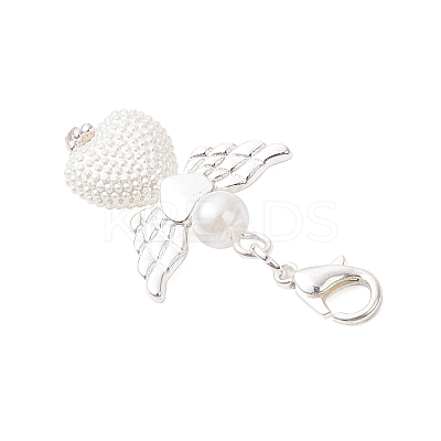 ABS Plastic Imitation Pearl Pendant Decorations HJEW-JM03510-01-1
