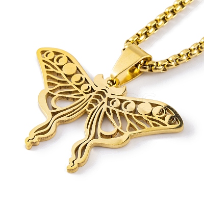 304 Stainless Steel Necklaces NJEW-Q338-03G-1