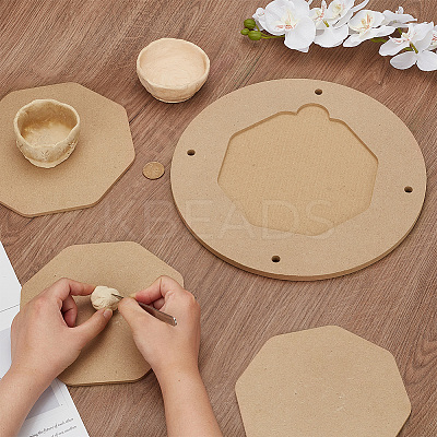 Medium Density Fiberboard (MDF) Portable Clay Wedging Board with Built AJEW-WH0270-255-1